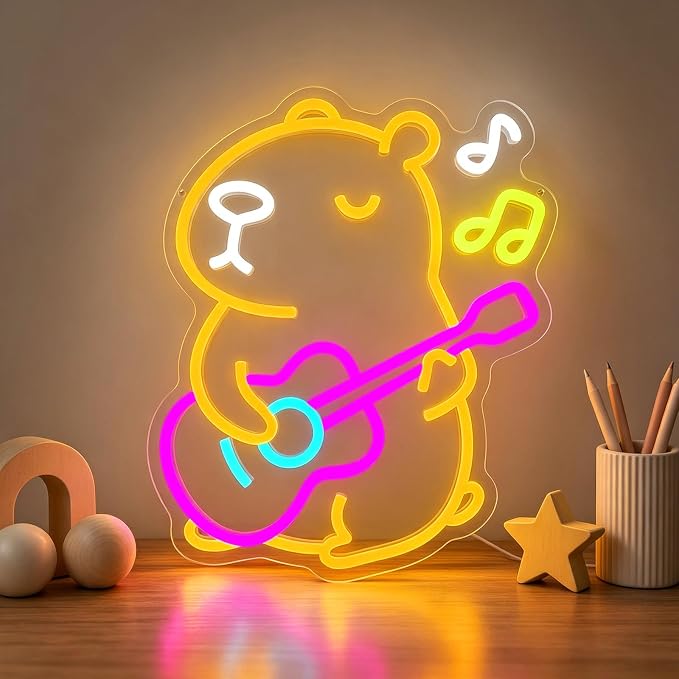Capybara Neon Sign Animal Neon Light LED Neon Capybara Light for Wall Decor by Mvorixa