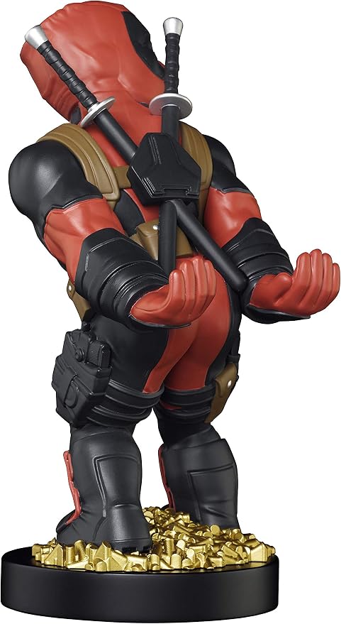 Exquisite Gaming: Marvel: Deadpool Rear View - Original Mobile Phone & Gaming Controller Holder, Device Stand, Cable Guys, Licensed Figure Red - Image 2