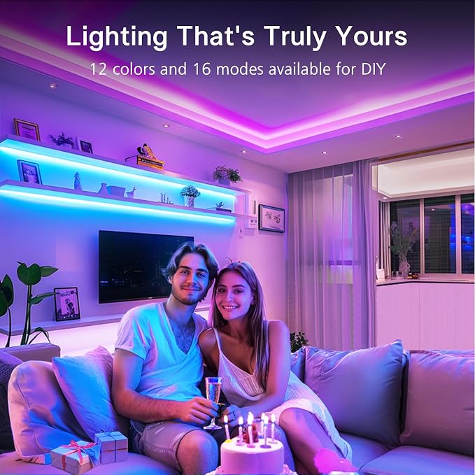 EMITEVER RGB COB Strip Light Kit 16.4ft,3150LEDs,Dimmable Color Changing - Image 2