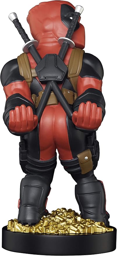 Exquisite Gaming: Marvel: Deadpool Rear View - Original Mobile Phone & Gaming Controller Holder, Device Stand, Cable Guys, Licensed Figure Red by ExquisiteGaming