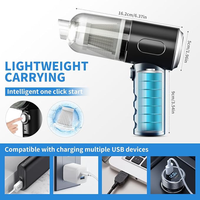 IFTHFOUR Compressed Air Duster-Vacuum Keyboard Cleaner-Air Blower 3-in-1-Electric Air Dusters-Replace Compressed Air Cans for PC,Computer Keyboard,Car Dusterpc Cleaning - Image 6
