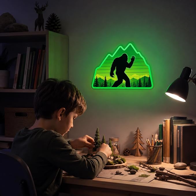 Bigfoot Neon Sign Green LED Sasquatch Neon Sign Forest Nature Room Decor - Image 6