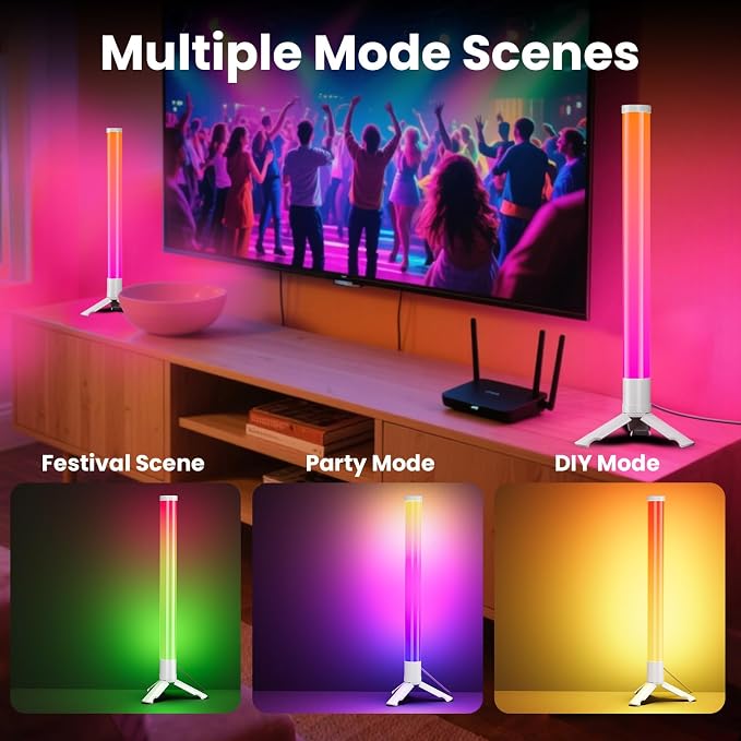 TJOY 360° RGB Light Bars, Gaming Lights for Desk, Music Sync Remote Control - Image 3