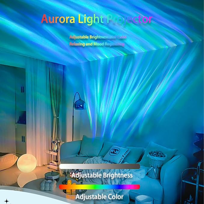 Northern Lights Projector, 16 Colors Rechargeable Aurora Light Projector & Mood Lighting Galaxy Lamp, Remote Night Light for Bedroom, Gift for Teenage Girls Room Decor (Battery) - Image 3