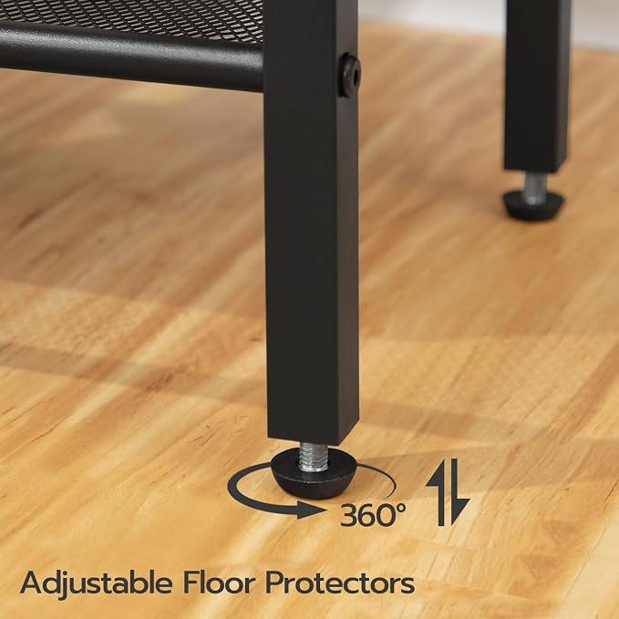 HOOBRO Side Table with Charging Station and USB Port, Small End Table for Small Space, 3-Tier Nightstand with Adjustable Shelf, for Living Room, Bedroom, Black BB112BZ01 - Image 8