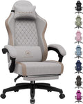 GTPLAYER Gaming Chair, Ergonomic Computer Chair with Footrest and Lumbar Support, High Back Recliner Chair 350lbs, Height Adjustable for Home Office, Light Brown by GTPLAYER