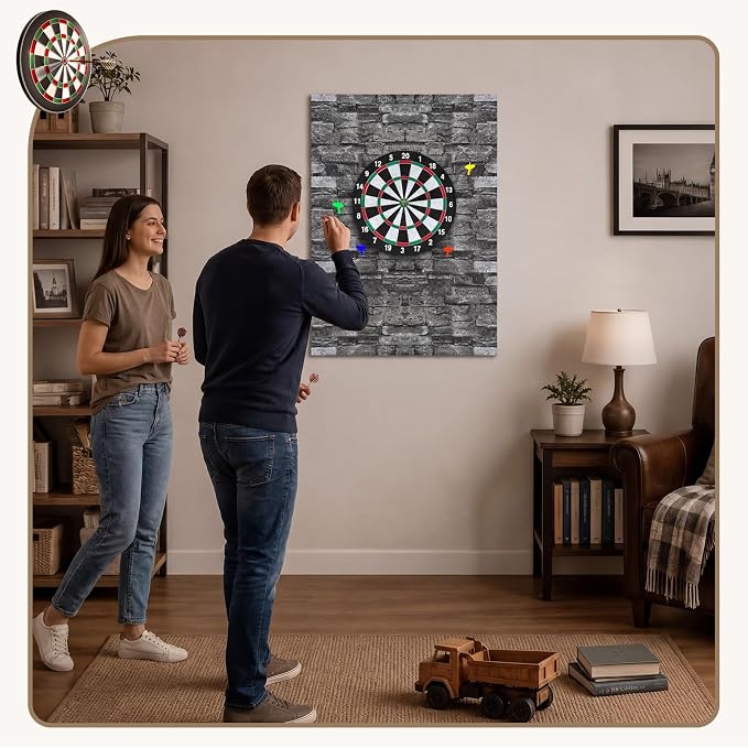 Hahafelt Felt Wood Grain Dart Board Wall Protectors Square Dart Board Backing Tiles Dartboard Backboard Cork Backboards Alternative - Image 6