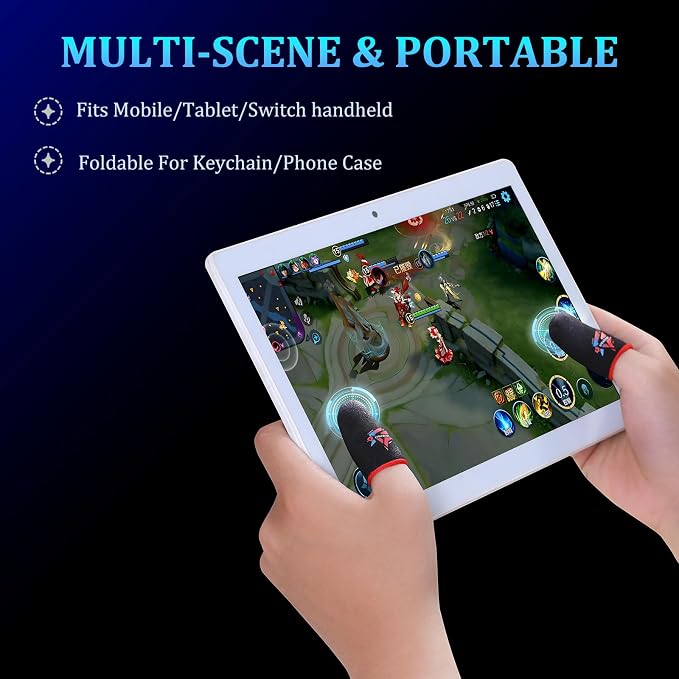 Gaming Finger Sleeves for Sweaty Hands & Mobile Gaming, Smooth Touch Screen Thumb Protector, Anti-Slip Sweat-Proof Controller Accessories, Black (Black Finger Sleeves (10 PCS)) - Image 6