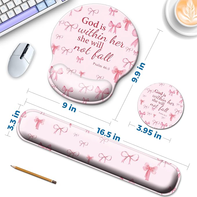 Mouse Pad and Keyboard Wrist Rest Support,Ergonomic Mouse Pad Set - Image 2