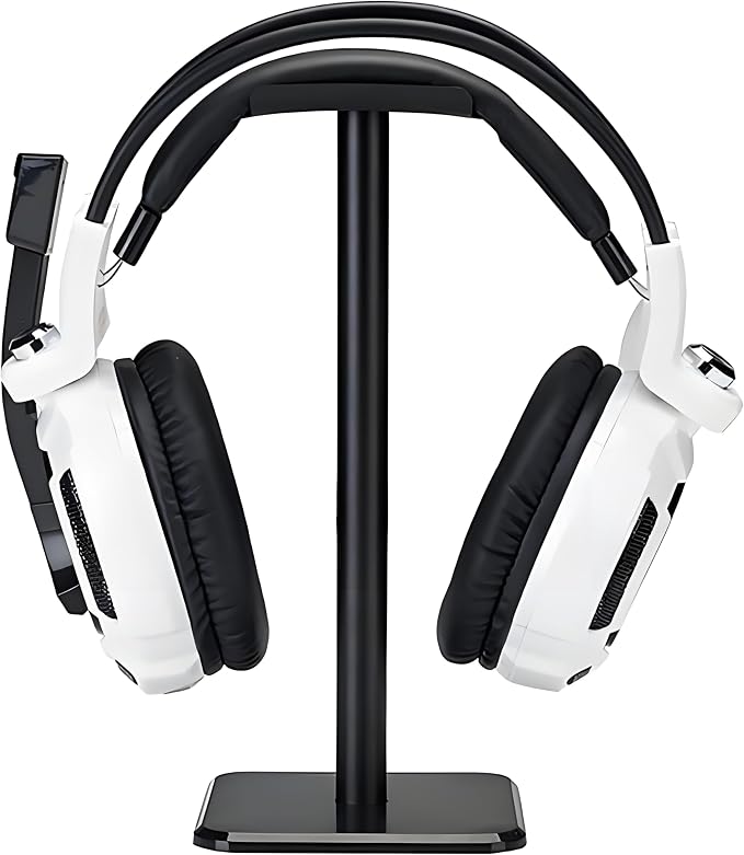 Headphone Stand, Universal Game Headset Metal Holder Earphone Stand | Aluminum Supporting Bar Flexible Headrest ABS Solid Base for AirPods Max, Sony, Bose, Beats & all Headphones (Black) by OneCut
