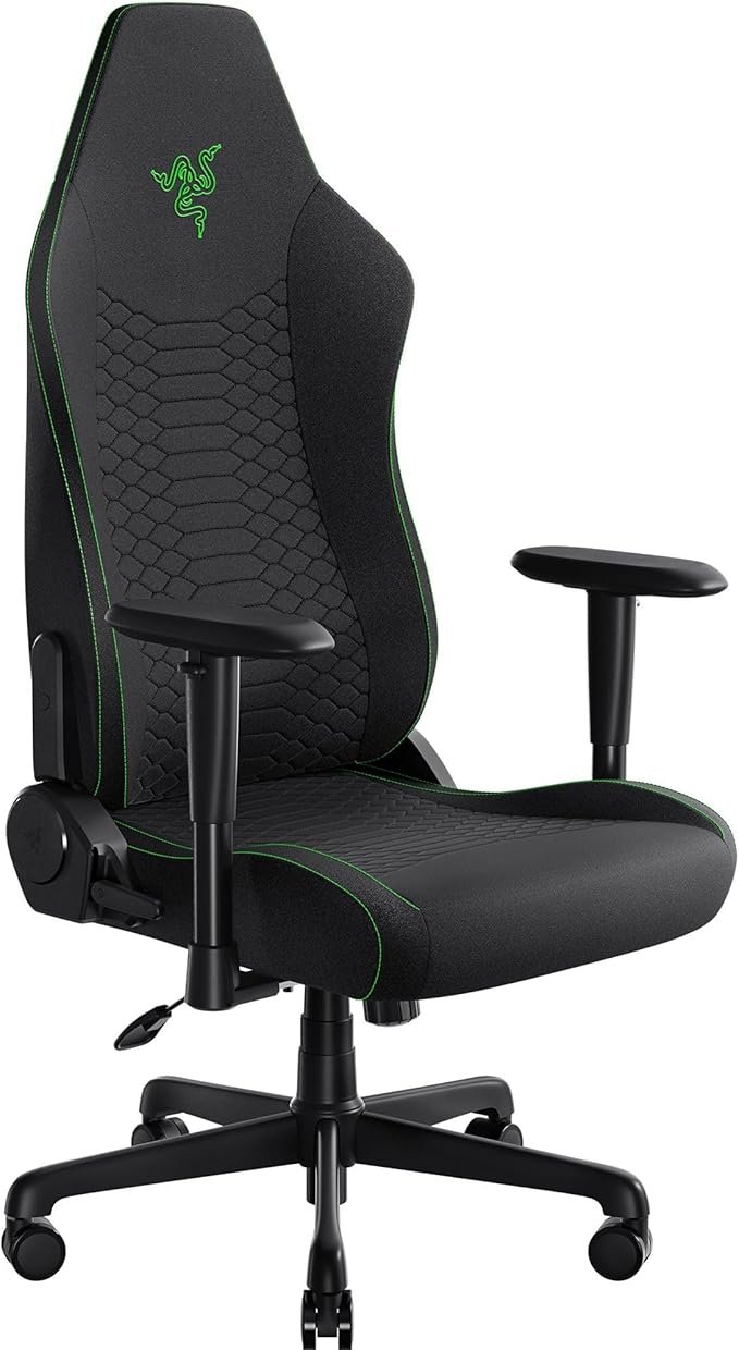 Razer Iskur V2 X Ergonomic Gaming Chair, Black | Built-In Lumbar Support, Wide Seat, High Density Foam Cushions, Adjustable 152 Degree Recline, 2D Armrests, Plush Fabric by Unknown