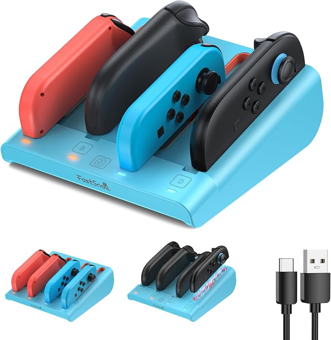 FASTSNAIL Switch Controller Charger for Nintendo Switch 2/1/OLED for JoyCon by FASTSNAIL