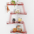 Fire Escape Wall Shelf - Modern City Style 4-Tier Corner Wall Shelves, Easy to Install Metal Ladder Shelf for Figures, New York Decorative Shelves for Bathroom, Living Room & Home Decor, Red by WOPITMER
