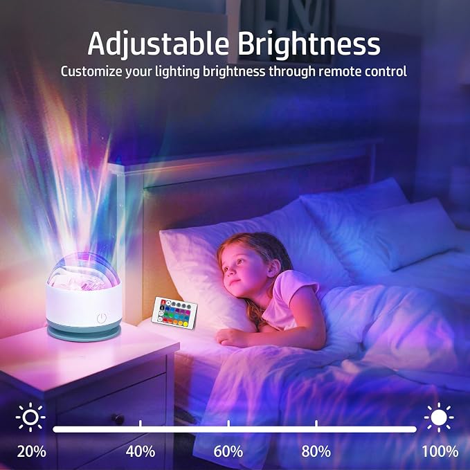 Northern Lights Projector, Rechargeable 16 Color Aurora Night Light Projector Mood Lighting with Dimmable & Remote Control for Bedroom Kids Teen Girl Gift Room Decor - Image 4