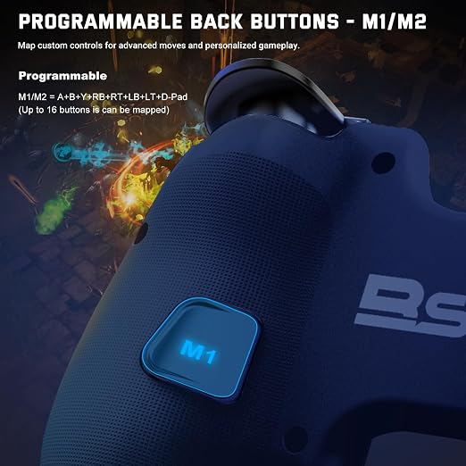 Joso Wireless Game Controller for iPhone/iPad/Android, Phone Controller for Android/iOS/Switch with Hall Effect Triggers, 2 Programmable Back Buttons, Dual Vibration & Turbo, Support Phone Case - Image 6
