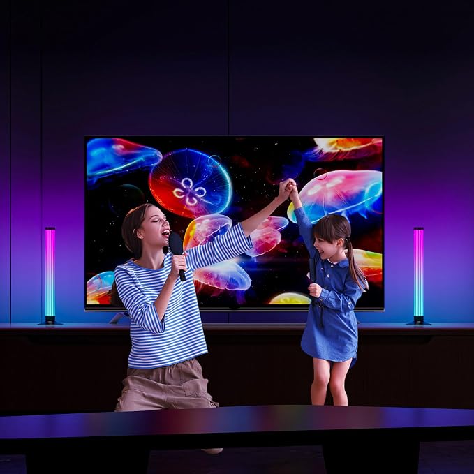 MIHEAL 360° RGB Light Bars LED TV Backlight with DIY Music Sync Modes Smart Bluetooth Control, 8 Scene Modes Color Light Bar for Room Decoration, Gaming, PC, TV … - Image 7