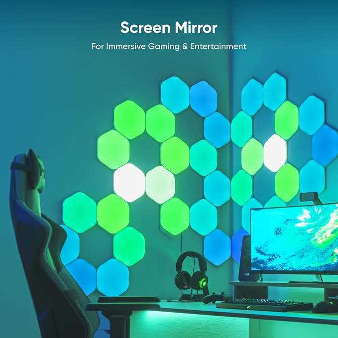 Nanoleaf Shapes Hexagon Lights, Smart RGBW LED Wall Light Panels, 7PK - Image 7