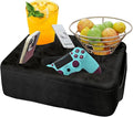 Couch Bed Cup Holder Pillow, Nisdoing 5 Hole Couch Drink Holder! Keep Drinks Hand Side and KeepTemp, Prevent Spills and Use Anywhere.Cup Holder for Couch, Bed,Camping,RV,Car,Beach.Black by NISDOING