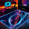 Gaming Rug RGB LED Light (3x5 Cosmic Ring) - Bedroom Gamer Rug Floor Mat Gaming Decor - Kids Room Rug Anti Slip Mat for Gamer Chair – Play Game Room Décor for Teen, Boys, Kids by DEALZOOM