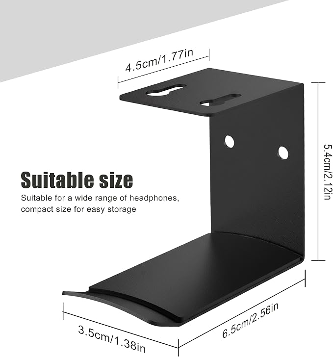 Heavyrain 2PCS Under Desk Headphone Hanger | Storage Hook Metal Desk Edge Hook Hanger with Clamp-On Design (Large) - Image 5