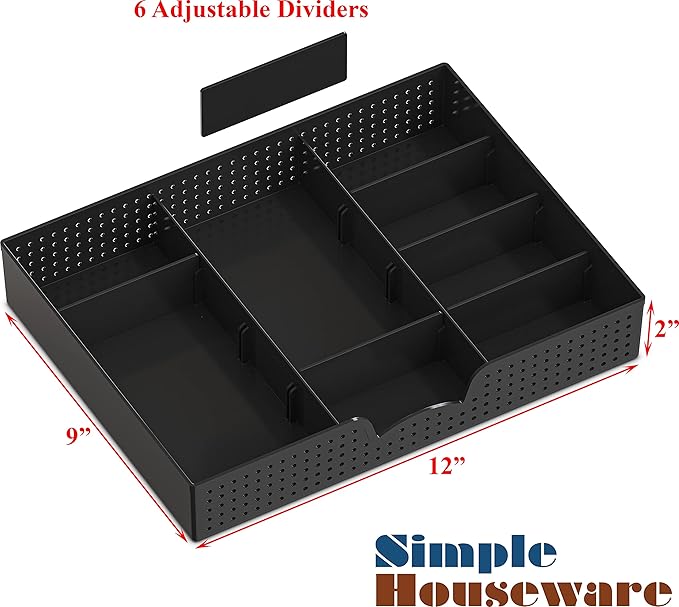 Simple Houseware Desk Monitor Stand Riser w/ Adjustable Tray, Espresso | Built-In Tablet Slot and Side Storage - Image 5
