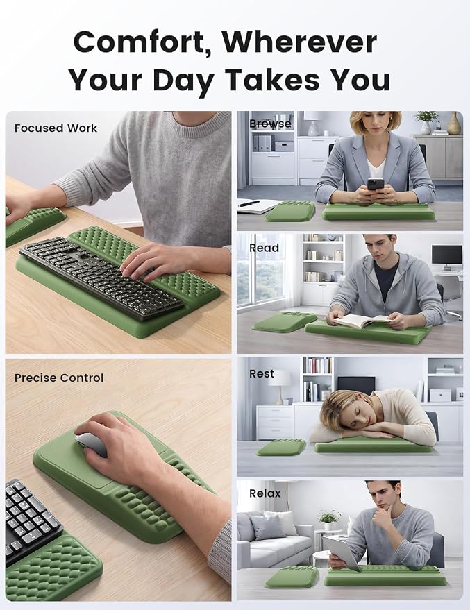 Vaydeer Keyboard Stand and Mouse Pad Set, Soft Memory Foam Wrist Rest - Image 5