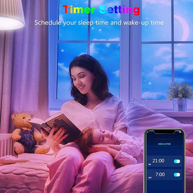 Keepsmile 65.6ft Led Lights for Bedroom,Bluetooth Smart APP Control Color Changing RGB Led Strip Lights with Remote Control Led Lights for Room Kitchen Party Home Decoration - Image 5