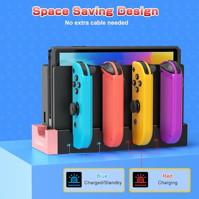 Switch Controller Charger Dock for Nintendo Switch 1/OLED for 4 Joy-Cons - Image 2