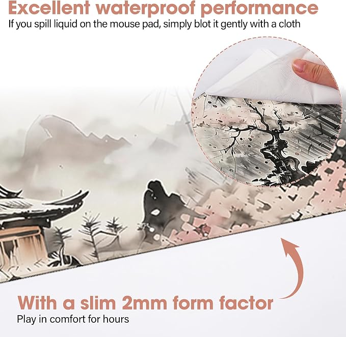 Desk Pad 31.5x15.7 Inch for Computer - Large Mouse Pad, Bamboo | Non Slip Base Smooth Surface for Optical and Laser Mouse - Image 5