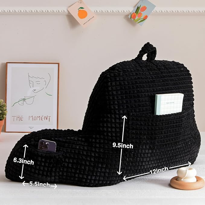 A Nice Night 17" Bed Wedge Pillows with Arms for Sitting in Bed，Black - Image 4