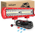 Nilight LED Light Bar 12 Inch with Wiring Kit on Truck SUV UTV, Red Shell by Nilight