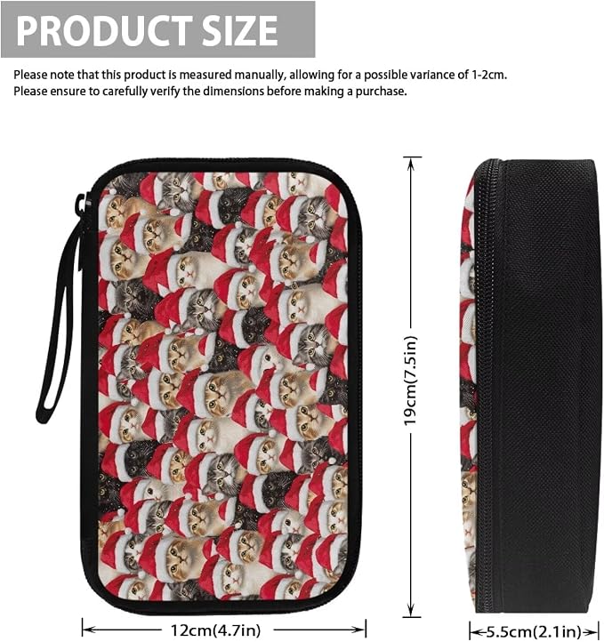 Christmas Cat Print Electronics Organizer Travel Case, Water Resistant Cable Organizer Bag for Travel Essentials, Tech Gifts for Men, Storage Bag as Accessories for Phone, Cord - Image 5