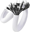 AGPTEK Cable Management Sleeve, 2 Pack 5ft - 1.8 inch Cord Hider, White by AGPTEK