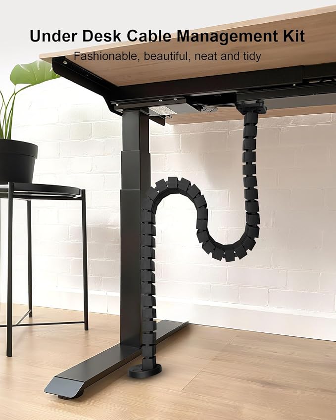 Under Desk Cable Management Spine, Magnetic Wire Organizer Black - Image 2