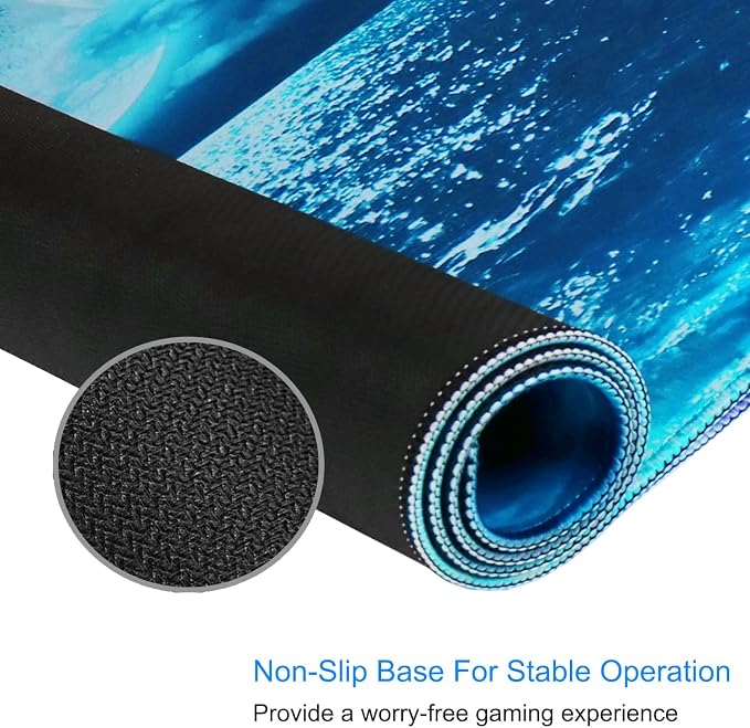 Naukay Large Mouse Pad, 31.5x15.7 inch Large Extended Computer Keyboard Mouse Mat, Water Resist Non-Slip Mousepad Rubber Base Long XXL Gaming Mouse Pad for Work & Gaming, Office & Home - Image 4