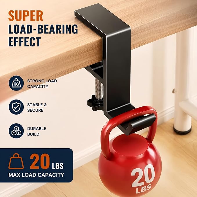 JAKO Headphone Stand - Aluminum Alloy Headphone Holder, Under Headset Stand for Desk Fit for PC Gaming Headset Hanger Hook Suitable for Office, Computer, Student Class Desk, Handmade Creator Table - Image 6