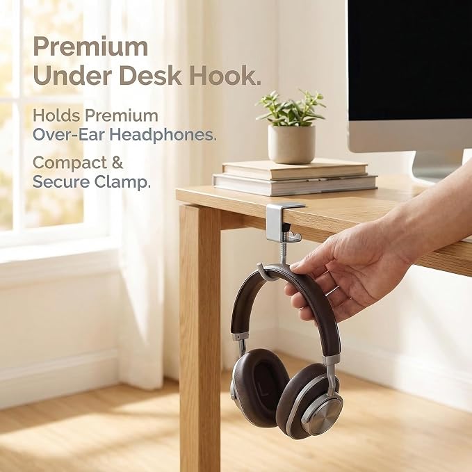 8PCS Movable Table Hooks, Adjustable Desk Mount Bag Holder Clamp, Under Table Purse Hanger Hook with Heavy-Duty Stainless Steel, Silver - Image 3