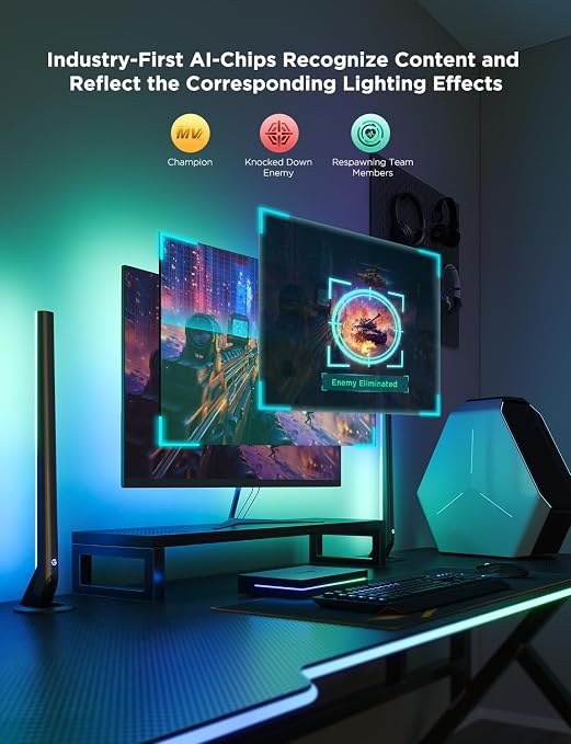 Govee HDMI 2.1 AI Sync Box Kit 2,8K/4K 144Hz,RGBICW for 27-34 Inch Monitor - Image 4