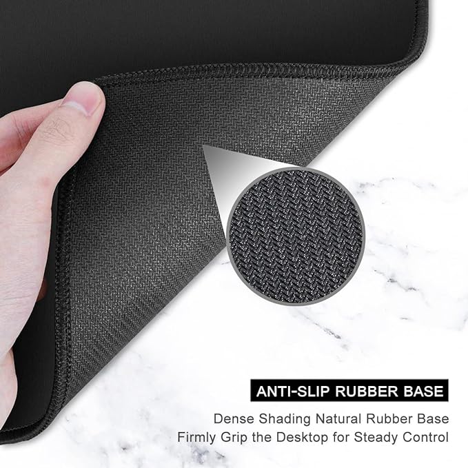 Auhoahsil Large Mouse Pad, XXL Desk Pad, Extened Mousepad 31.5" x 11.8", Non-Slip Rubber Base, Stitched Edges, Superior Surface, Gaming Keyboard Mat, Waterproof Desk Pad, Dark Blue Marble - Image 4