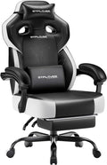 GTPLAYER Big & Tall Gaming Chair, Wide Seat with Footrest, Jet Black | Ergonomic High Back Computer Desk Chair for Adults, Comfort Padded Seat with Lumbar Support Armrests Recliner for Office/Home by GTPLAYER
