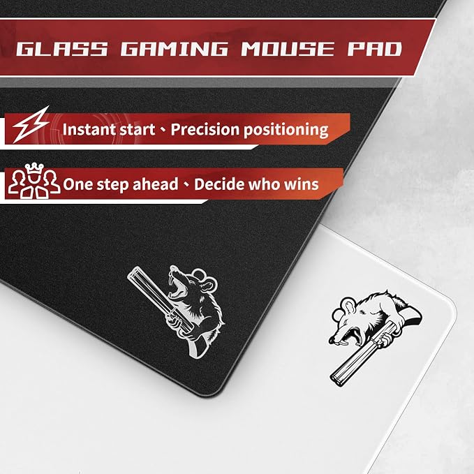Glass Gaming Mouse Pad, 320mm x 360mm, FPS Game, Special Tempered Glass, Durable, 3mm Thick, Accurately and Quickly Target Your Opponents (320mm x 360mm, White) - Image 2