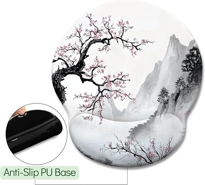 LIMKRIAN Japanese Ergonomic Mouse Pad with Gel Wrist Rest, 9.8 x 8.6 in - Image 5