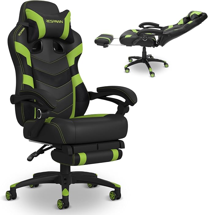Respawn 110 Pro Ergonomic Gaming Chair with Footrest and Recline | Ergonomic office chair comfort with footrest, lumbar support & 155° recline for work, gaming and relaxing. by BrandRESPAWN