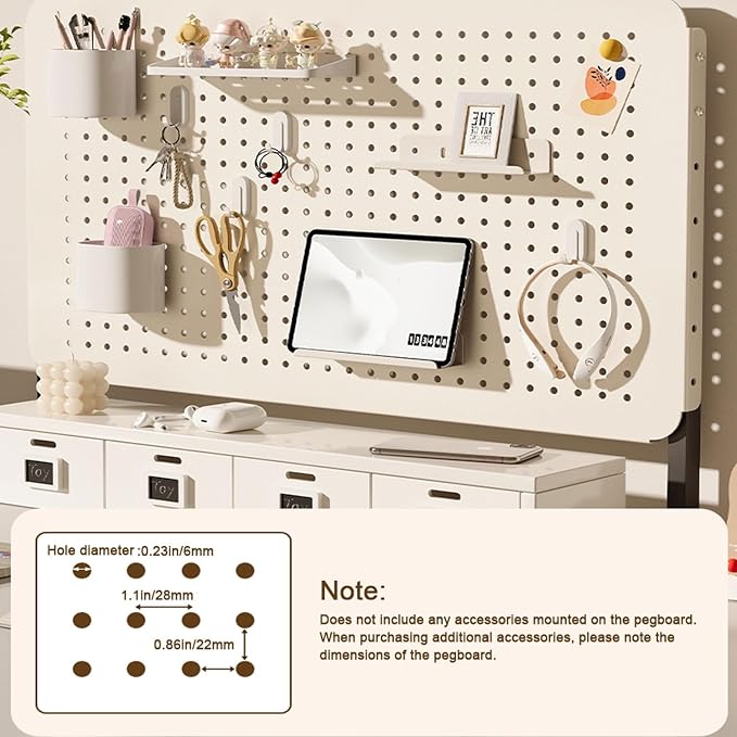 Clamp-on Desk Pegboard, Organizer for Office Gaming Home,pegboard Shelf,Multi-Function Computer Metal Peg Board(Orange,16" L*16" H(40 * 40cm)) - Image 6