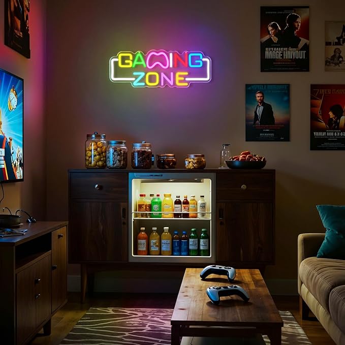 Gaming Zone Neon Sign for Wall Decor – LED Neon Lights with USB Power & Dimmable Brightness,Cool Game Controller Neon Sign for Bedroom,Game Room,Man Cave,Gamer Decor - Image 6