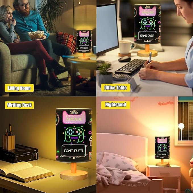Video Game Table Lamp for Boys Room, Gifts for Boys - 3 Colors Dimmable Bedside Lamps for Bedroom Nightstand Night Light Gaming Room Decor for Gamer Boys Girls, Desk Reading Lamp for Office Home Decor - Image 5