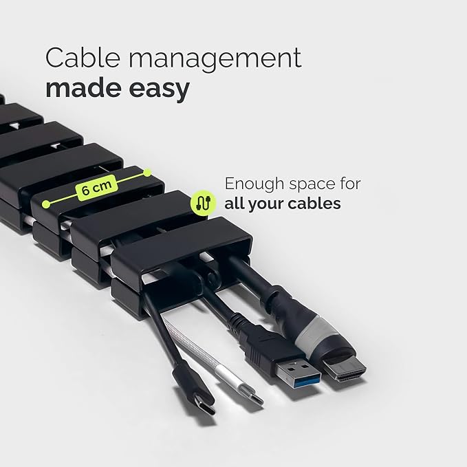 VALU Under Desk Cable Organizer, 49in - Black, with Magnet - Image 3
