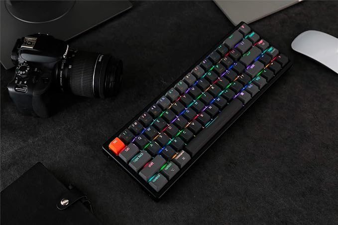 Keychron K6 68-Key Wireless Bluetooth/USB Wired Gaming Mechanical Keyboard, Compact 65% Layout RGB LED Backlit N-Key Rollover Aluminum Frame for Mac Windows, Gateron G Pro Yellow Switch - Image 7
