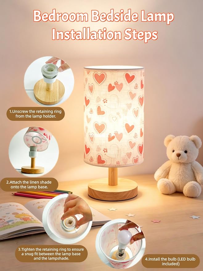 Heart‑Shaped LED Table Lamp for Bedroom Decor Romantic Gift for Girls Women - Image 7