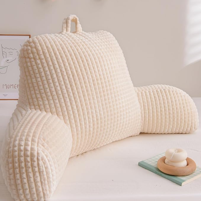 A Nice Night Ivory 17" Bed Wedge Pillows with Arms for Sitting - Image 6